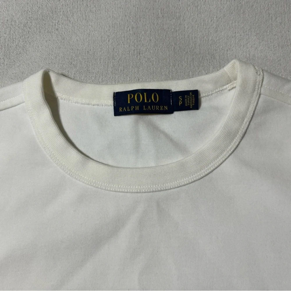 Polo Ralph Lauren Spell‎ Out Print Pullover White Sweater Men's Small